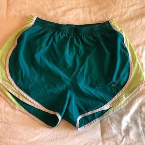 Green & Neon Yellow Nike Running Shorts w/ Lining